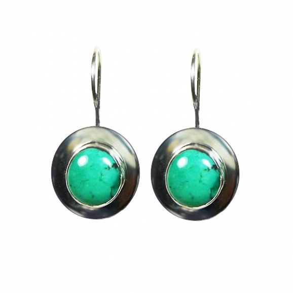 Boucles d'oreilles argent et turquoise