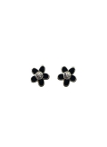 Boucles d'oreilles fleur argent et oxyde de zirconium.