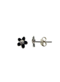 Boucles d'oreilles fleur argent et oxyde de zirconium.