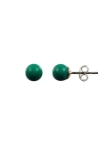 Boucles d'oreilles turquoise et argent en boule