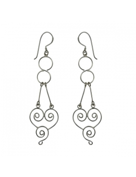 fantaisie en argent : boucles d'oreilles