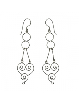 fantaisie en argent : boucles d'oreilles