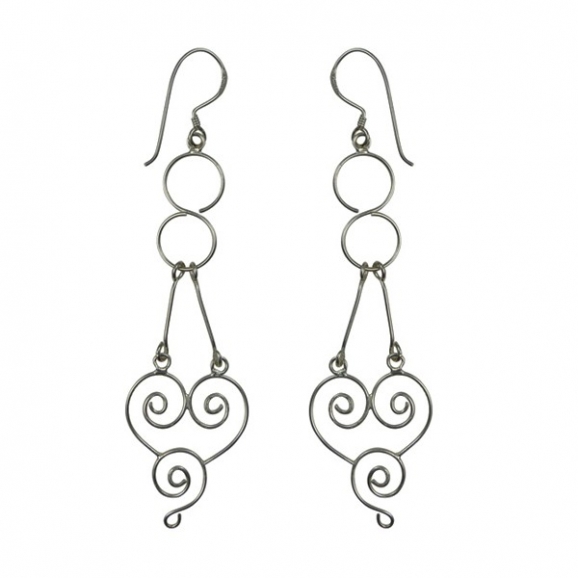 fantaisie en argent : boucles d'oreilles