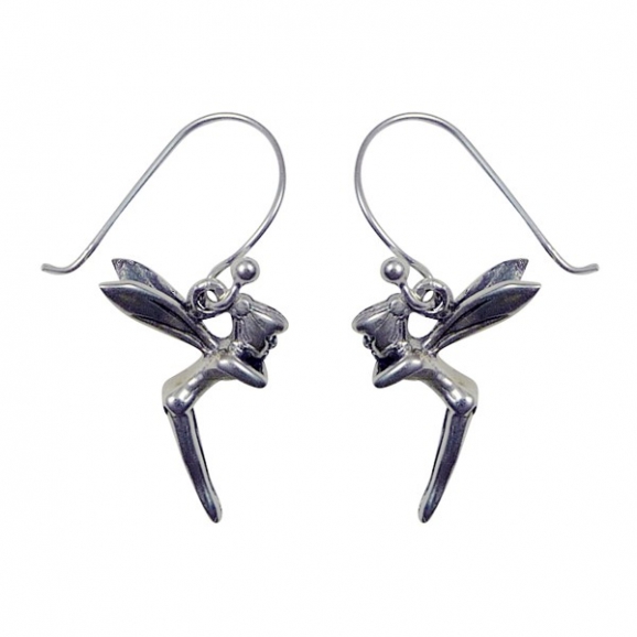 Boucles d'oreilles forme fée en argent