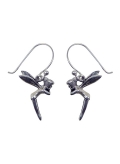 Boucles d'oreilles forme fée en argent