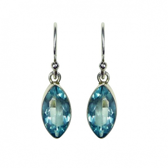 Boucles d'oreille topaze bleue – argent