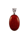 Pendentif argent et corail rouge