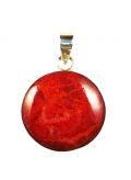 pendentif rond corail rouge - saint valentin