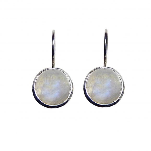 Boucles d'oreilles pierre de lune arc en ciel