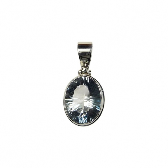 Pendentif argent et topaze bleue