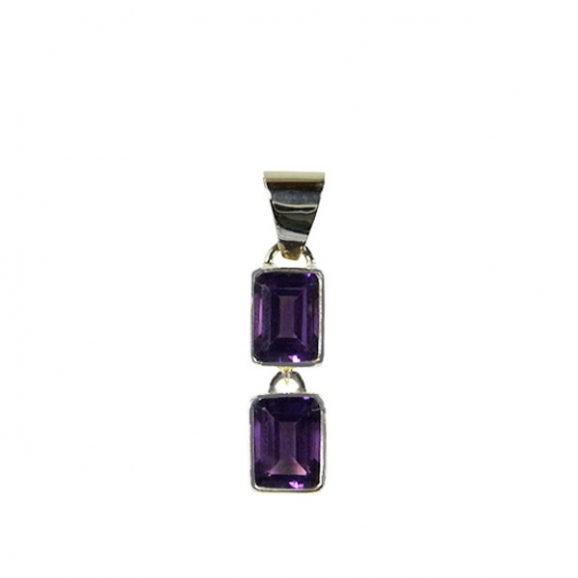 Pendentif argent et améthyste