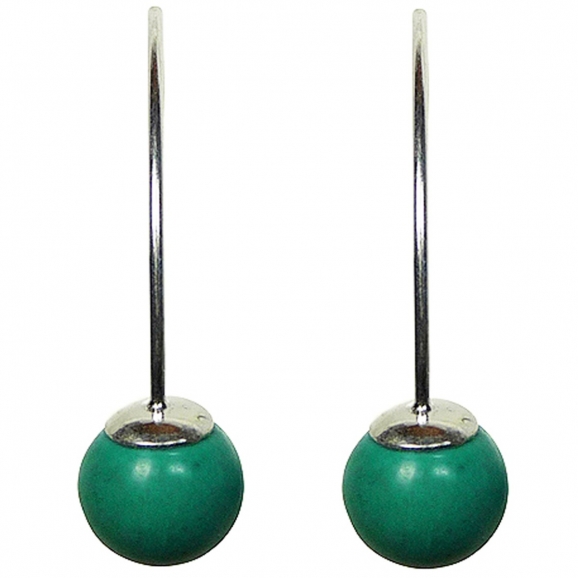 Turquoise boucles oreilles fines boules