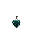 Petit cœur turquoise en oxyde de zirconium et argent.