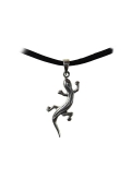 Pendentif gecko ou lézard en argent 2