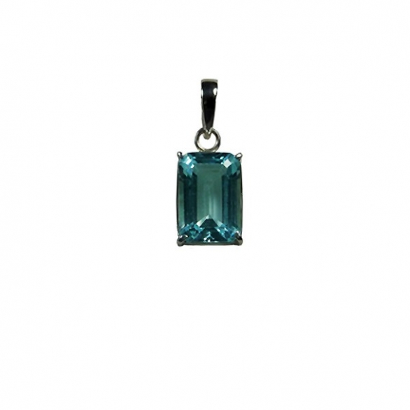 Pendentif topaze bleue, pierre bleue