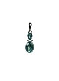 Pendentif double Topaze Bleue, argent