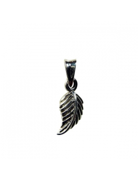 Pendentif feuille - bijoux plume en argent