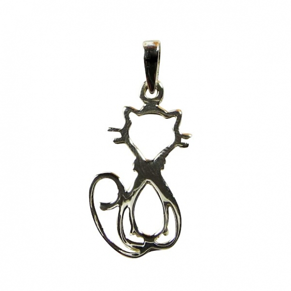 Pendentif chat, chat en argent