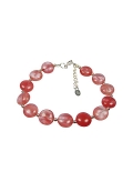 Bracelet pierre fine en cherry quartz et argent