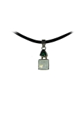 Pendentif en pierre de lune et quartz vert