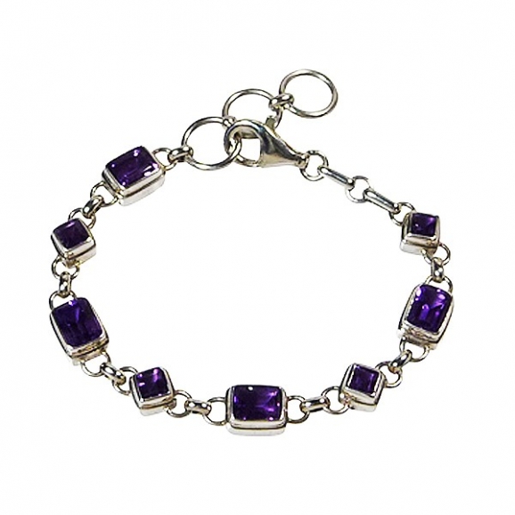 bracelet améthyste et argent - reflets de bijoux