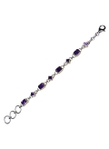 améthystes : bracelet losange et rectangles améthyste et argent