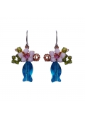 Bijou boucles poisson en cristal