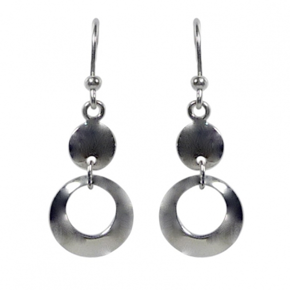 Boucles d'oreilles en argent modernes et elegantes