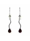 Grenat - argent boucles d'oreilles