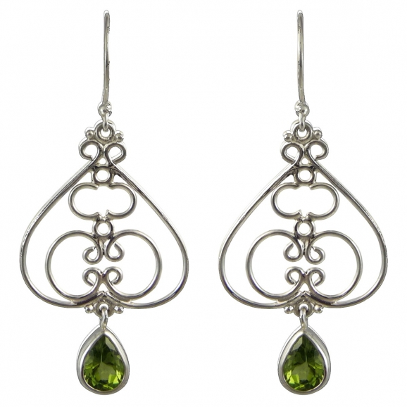 Boucles d'oreilles péridot longues