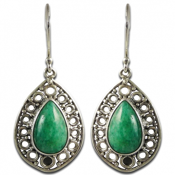 Boucles d'oreilles en amazonite style oriental
