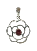 Pendentif grenat fleur