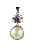 Pendentif perle et améthyste chic reflets de bijoux