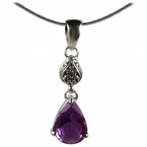 Pendentif améthyste pierre mauve