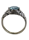 Bague pierre fine bleue topaze bleu