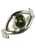 Bague peridot argent forme oeil