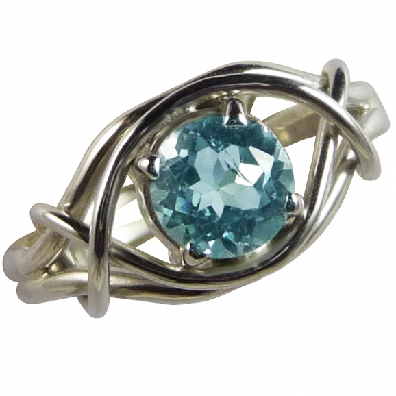 Bague infini topaze bleue