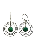 Boucles d'oreilles en turquoise type créole en argent